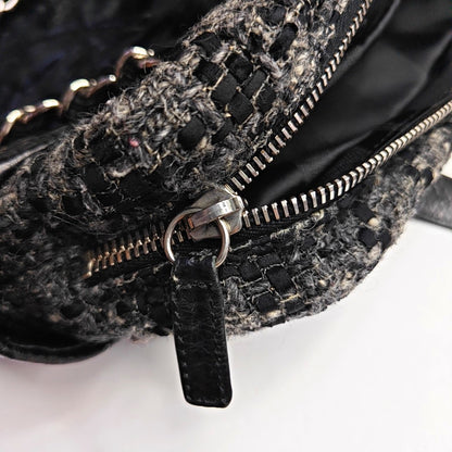 CHANEL PORTOBELLO Black Leather Diamond Quilted Single Shoulder Bag with Silver Hardware 13 opening-(SKU)-967525500