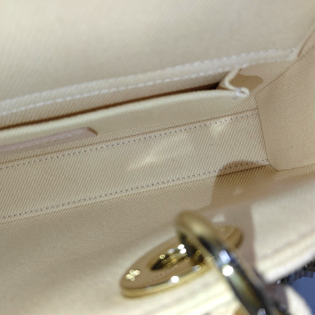 DIOR Lady D-Joy Light Pink Canvas Cannage Quilted Shoulder Bag Tote Crossbody Bag with Detachable Strap-(SKU)-962517480