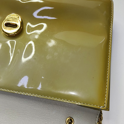 FERRAGAMO Ginny Green Cowhide Single Shoulder Bag Crossbody Golden hardware-(SKU)-942638146