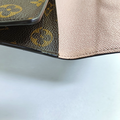 LOUIS VUITTON JOSÉPHINE Brown coated canvas vintage wallet Golden hardware-(SKU)-951380738