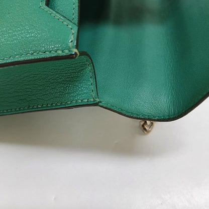 HERMÈS Verrou Mini Velvet Green Chèvre Mysore Goat Leather Gun Bag Crossbody Shoulder Bag Silver Hardware C-(SKU)-969129815