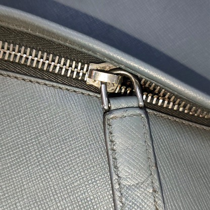 PRADA Dark Grey Cowhide Crosshatch shoulder bag Silver Hardware-(SKU)-938485965