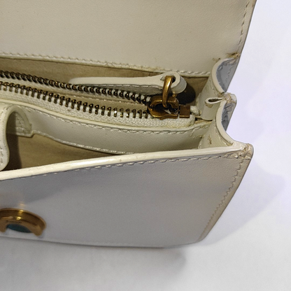 PINKO mini White Cowhide Studs Crossbody Bag Shoulder Bag Golden hardware-(SKU)-944690837