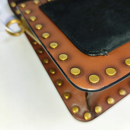 COACH TABBY 26 Black Leather Studs Crossbody Shoulder Bag Tote Shoulder Bag Golden hardware shoulder straps-(SKU)-940019966