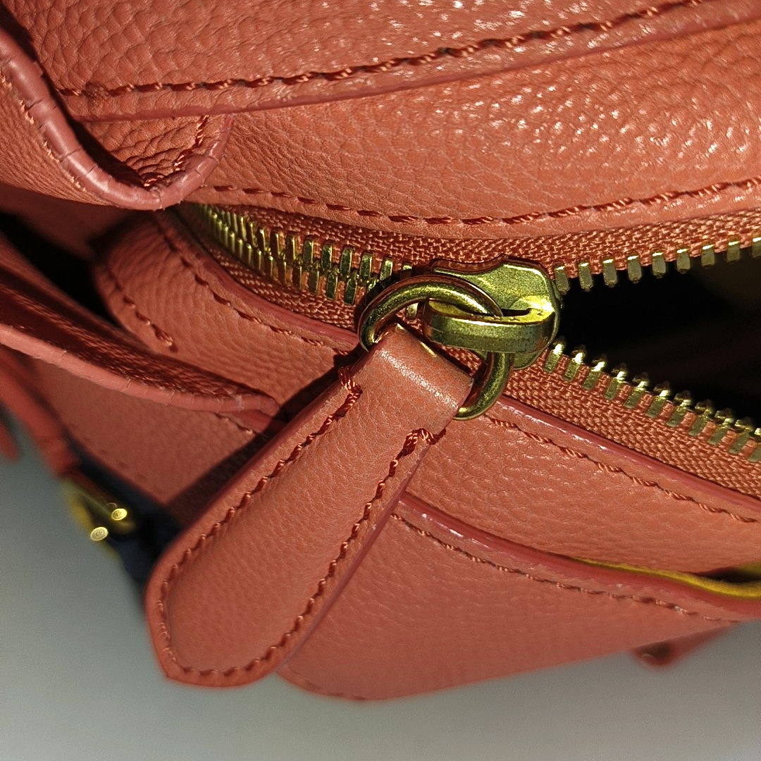 BURBERRY The Banner Dark Blue Leather Handbag Golden hardware-(SKU)-958302180