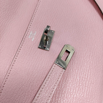 HERMÈS Kelly Milkshake Pink Chèvre Mysore Goat Skin Kelly Bag Wallet Silver Hardware D External Stitch-(SKU)-965277205