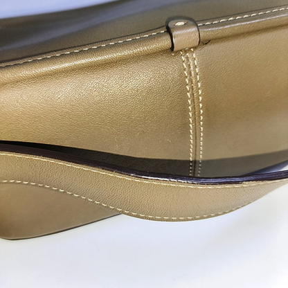 COACH RAMBLER Elephant Gray Calfskin Leather Crossbody Bag Golden hardware Removable shoulder strap-(SKU)-933856249
