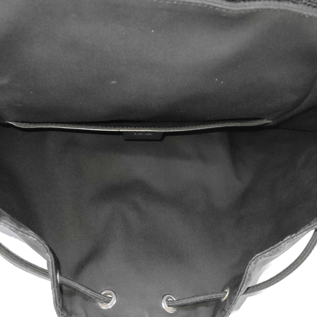 DIOR Motion Black Canvas Monogram Jacquard Backpack Silver Hardware-(SKU)-969019512