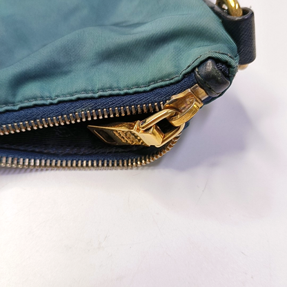PRADA Tote bag Blue Nylon Logo Single Shoulder Bag Crossbody Tote Bag Golden hardware Removable shoulder strap-(SKU)-958133297