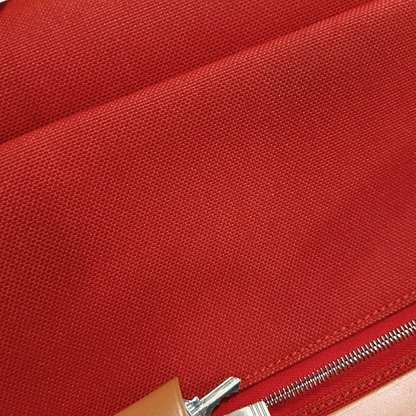 HERMÈS Herbag 31 National Flag Red Canvas Crossbody Tote Bag Single Shoulder Bag Silver Hardware A Removable Strap-(SKU)-961466462