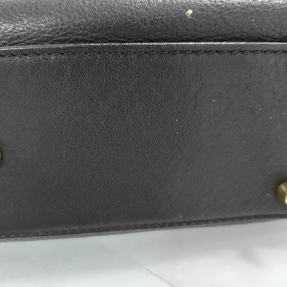 BURBERRY Dark brown leather single shoulder bag handbag crossbody Golden hardware Removable shoulder strap-(SKU)-14375152