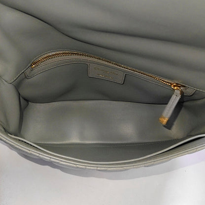 DIOR Dior Caro Medium Gray Calfskin Quilted Crossbody Bag Single Shoulder Bag Gold Hardware Removable Strap-(SKU)-969611212