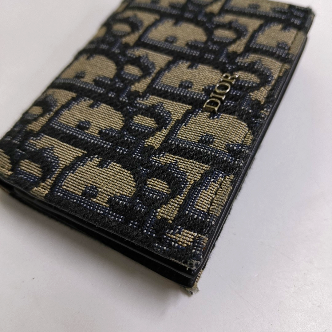 DIOR Black Canvas Vintage Wallet Silver Hardware-(SKU)-956306992
