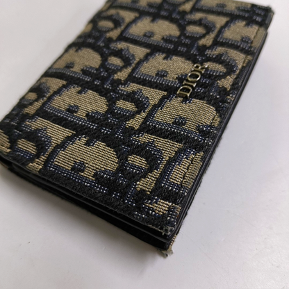 DIOR Black Canvas Vintage Wallet Silver Hardware-(SKU)-956306992