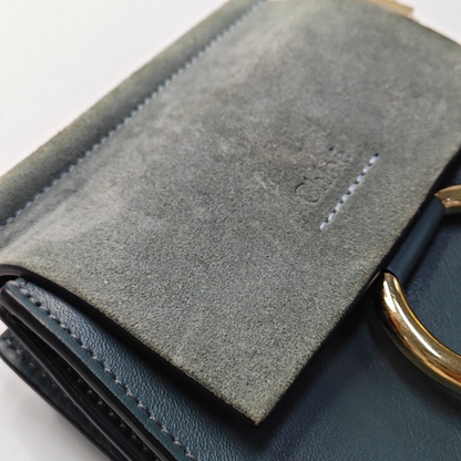 Chloé Faye Small size Blue Cow Leather Crossbody Shoulder Bag with Shoulder Strap Golden Silver Hardware Removable shoulder strap-(SKU)-957568075