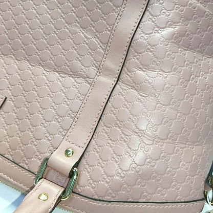 GUCCI Microguccissima Pink Calfskin Monogram Embossed Single Shoulder Tote Bag Crossbody Handbag Golden hardware-(SKU)-952396847