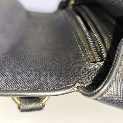 MICHAEL KORS Black Leather Embossed Studs Single Shoulder Bag Crossbody Bag Handbag Golden hardware Removable shoulder strap-(SKU)-933988480
