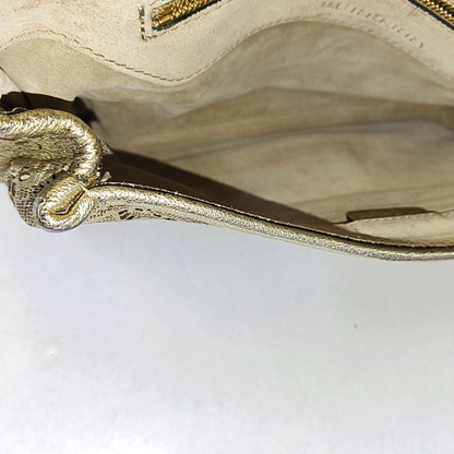 BURBERRY Champagne Leather Shoulder Bag Crossbody Golden hardware Removable shoulder strap-(SKU)-950089818
