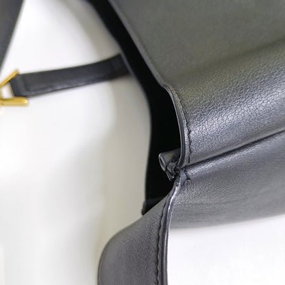 YSL LE 5 À 7 Black Leather Single Shoulder Bag with Gold Hardware-(SKU)-964076452