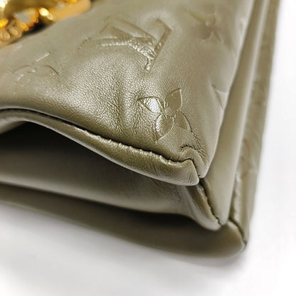 LOUIS VUITTON COUSSIN Medium Light Green Calfskin Embossed Monogram Shoulder Bag with Removable Strap-(SKU)-970968611