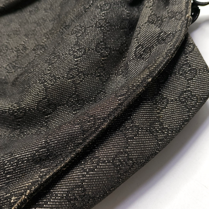 GUCCI Tote bag Dark Gray Canvas Monogrammed Handbag Golden hardware-(SKU)-948514581