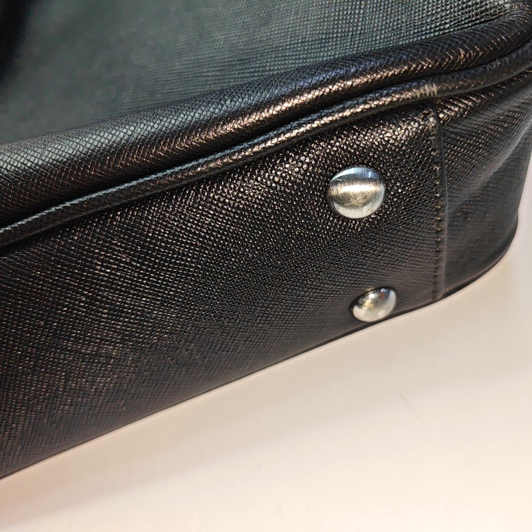 MCM Black Leather Single Shoulder Bag Handbag Crossbody Silver Hardware Removable shoulder strap-(SKU)-935548378