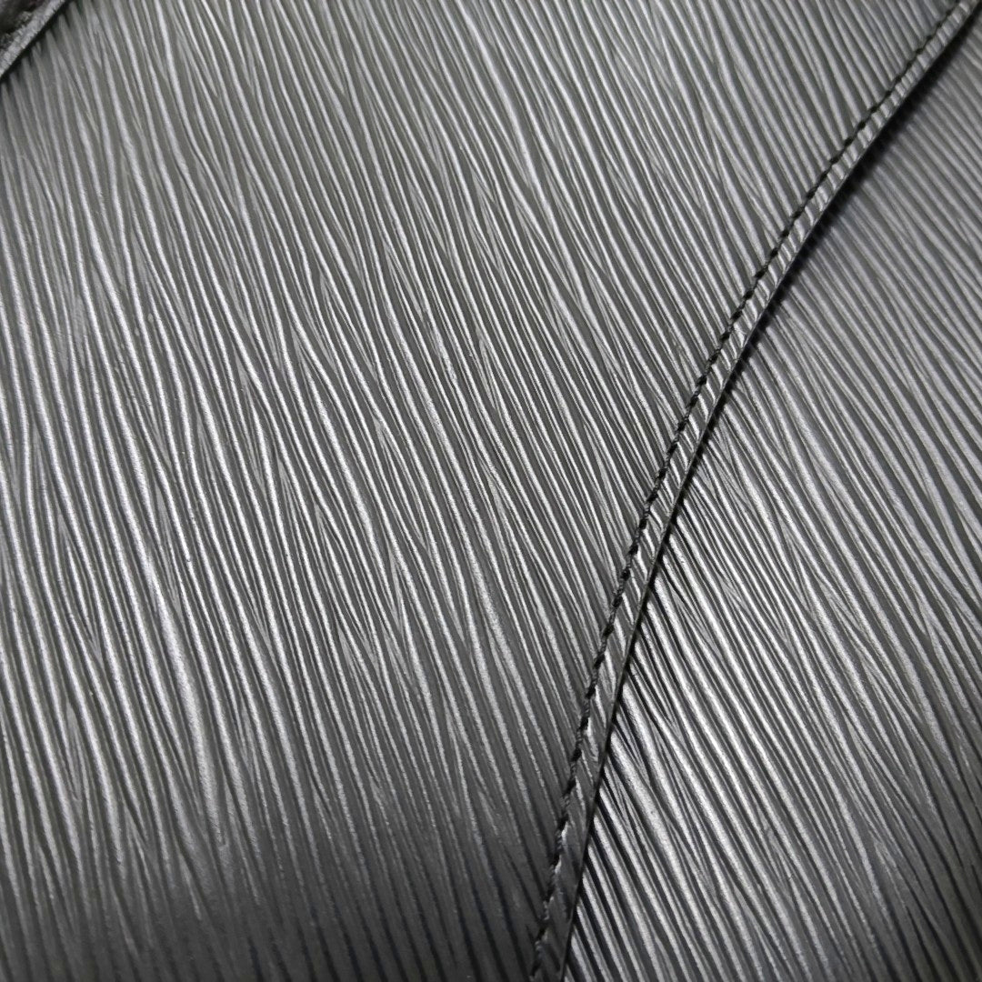 LOUIS VUITTON BUCI Black EPI Leather Water Ripple Shoulder Bag Crossbody Bag with Detachable Strap-(SKU)-956131000