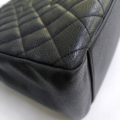 CHANEL CHANEL GST Large Black Calfskin Quilted Crossbody Shoulder Bag with Silver Hardware, 16K-(SKU)-961066652