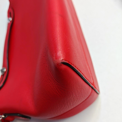 FENDI By The Way Medium size Red Cowhide Single Shoulder Bag Handbag Crossbody Bag Silver Hardware Removable shoulder strap-(SKU)-959153468