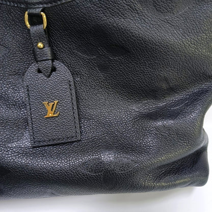 LOUIS VUITTON CARRYALL Small Black Leather Monogram Damier Ebene Black Shoulder Bag Tote Bag with Gold Hardware and Detachable Shoulder Strap-(SKU)-966661333