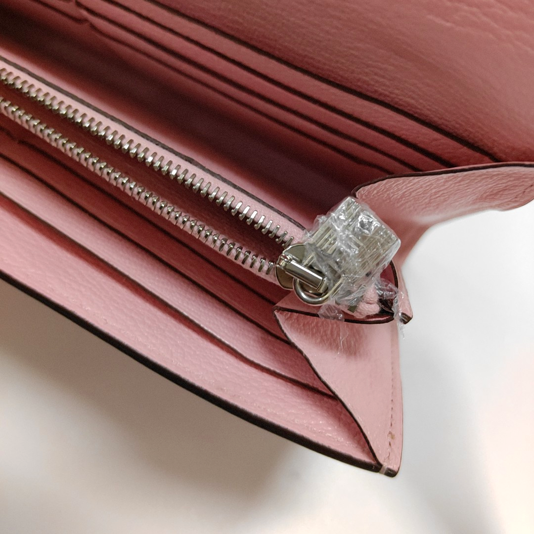 HERMÈS Kelly Milkshake Pink Chèvre Mysore Goat Skin Kelly Bag Wallet Silver Hardware D External Stitch-(SKU)-965277205