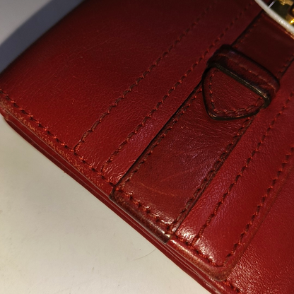 FERRAGAMO Red Leather Wallet Golden hardware-(SKU)-940253959