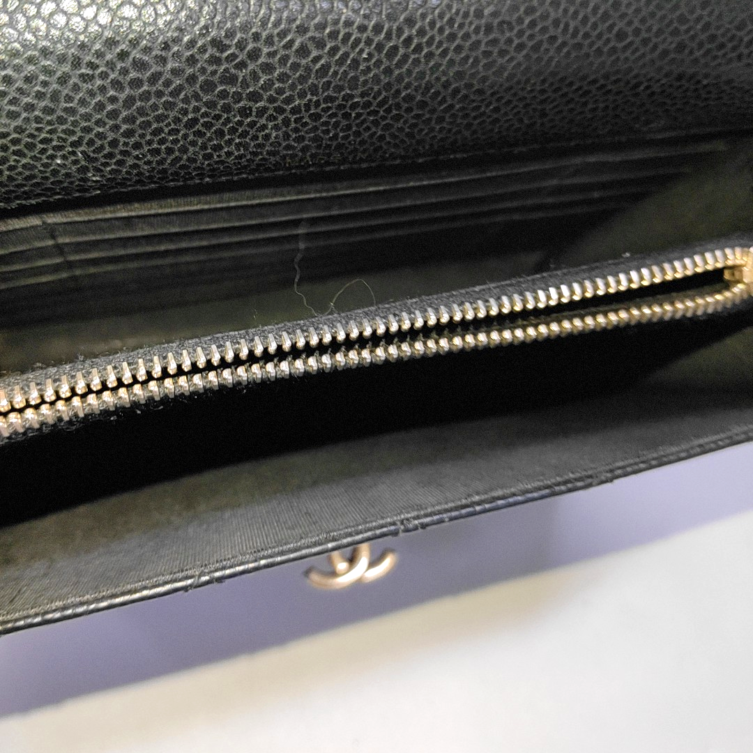 CHANEL DOUBLE CC Black Calfskin Quilted Leather Single Shoulder Bag Crossbody Bag Golden Hardware 25 Clasp-(SKU)-961310373