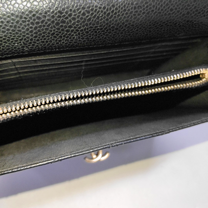 CHANEL DOUBLE CC Black Calfskin Quilted Leather Single Shoulder Bag Crossbody Bag Golden Hardware 25 Clasp-(SKU)-961310373