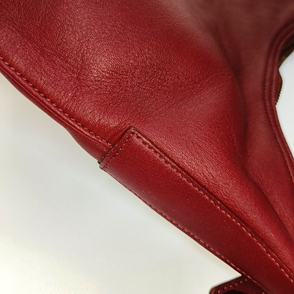 COACH Red Leather Handbag Single Shoulder Bag Golden hardware Removable shoulder strap-(SKU)-934221338