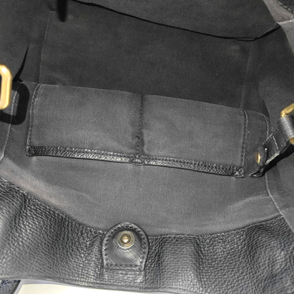 BURBERRY Canterbury Black Cowhide Warhorse Grain Single Shoulder Bag Golden hardware shoulder straps-(SKU)-933963706