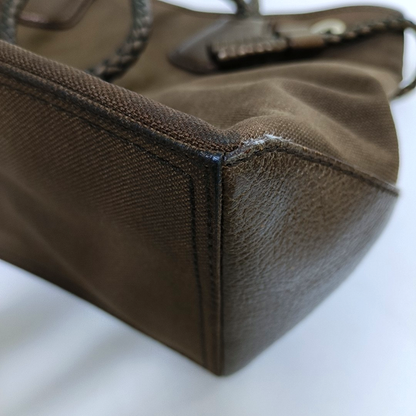 CELINE Tote bag Brown Canvas Shoulder Bag Silver Hardware-(SKU)-950569328