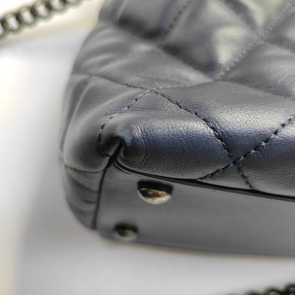 CHANEL PORTOBELLO Blue Calfskin Quilted Crossbody Shoulder Bag with Palladium Hardware, 22K-(SKU)-967668777