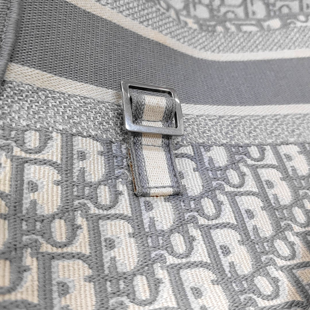 DIOR Diorcamp Grey Canvas Monogram Crossbody Bag Single Shoulder Bag Silver Hardware-(SKU)-968970335