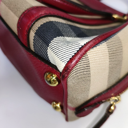 BURBERRY Alchester Brown Canvas Single Shoulder Bag Crossbody Bag Tote Bag Golden hardware Removable shoulder strap-(SKU)-929659819