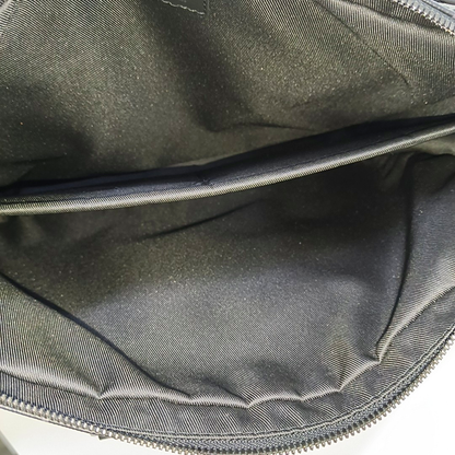 LOUIS VUITTON PORTFOLIO Small size black coated canvas monogram shoulder bag crossbody bag handbag with silver hardware and removable shoulder strap-(SKU)-965586116