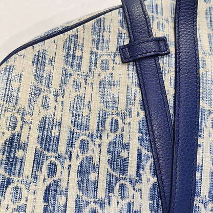DIOR Saddle Medium Size Blue Fabric Saddle Bag Fanny Pack Crossbody Bag-(SKU)-962211429