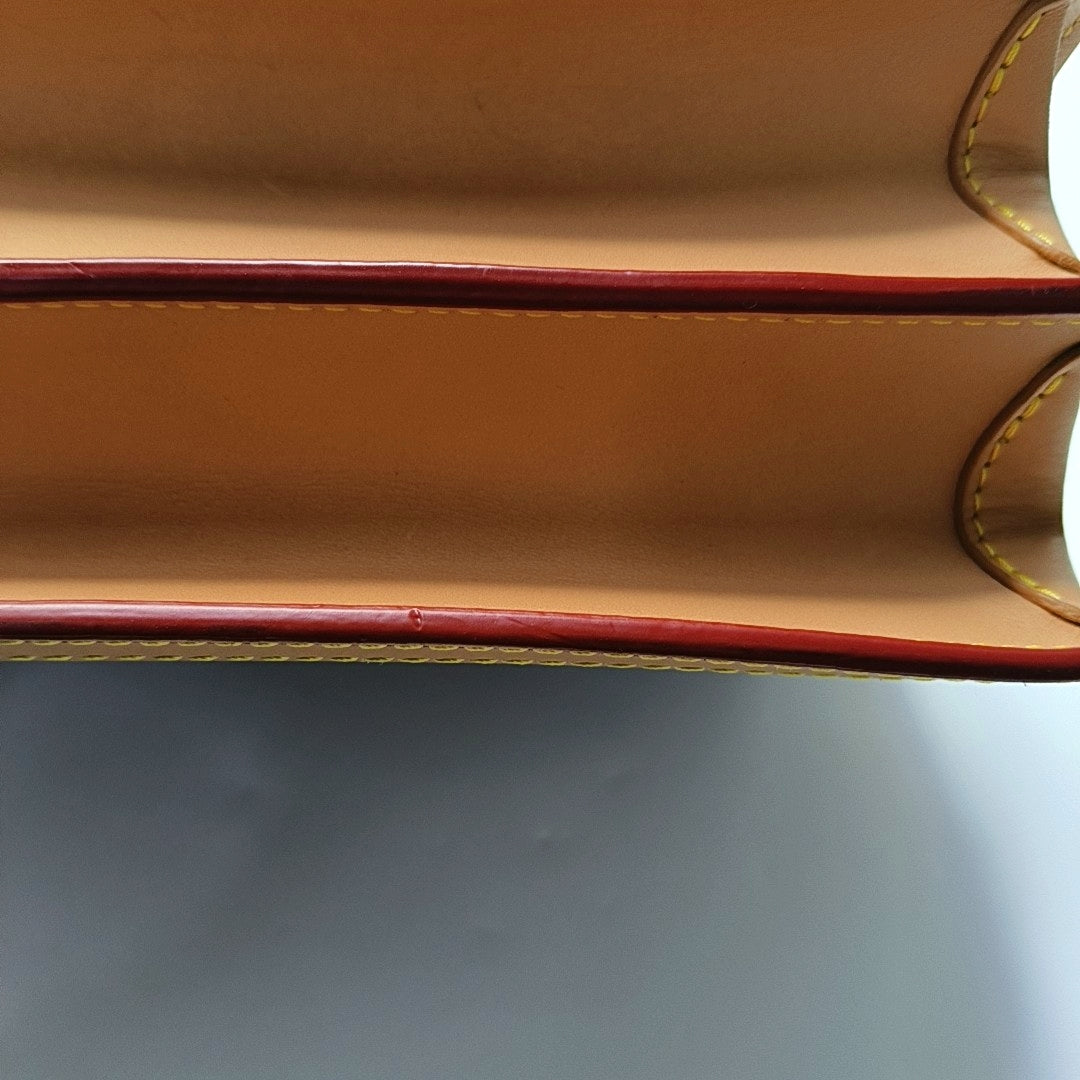 LOUIS VUITTON DAUPHINE Medium Red Calfskin Monogram Checkerboard Dauphine Single Shoulder Bag Sling Bag Silver Hardware 2 Removable Straps-(SKU)-967790529