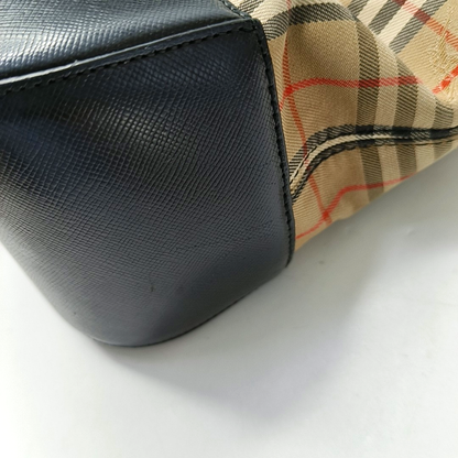 BURBERRY HaymarketBrown Canvas Warhorse Plaid Tote Bag-(SKU)-952477003