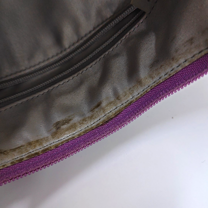 COACH Purple Leather Shoulder Bag Silver Hardware Vintage model-(SKU)-939951061