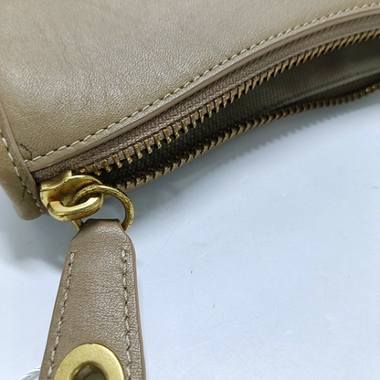 COACH SWINGER Khaki Leather Handbag Golden hardware Removable shoulder strap-(SKU)-14161118