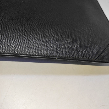 PRADA Black Cowhide Clutch Silver Hardware-(SKU)-942856907