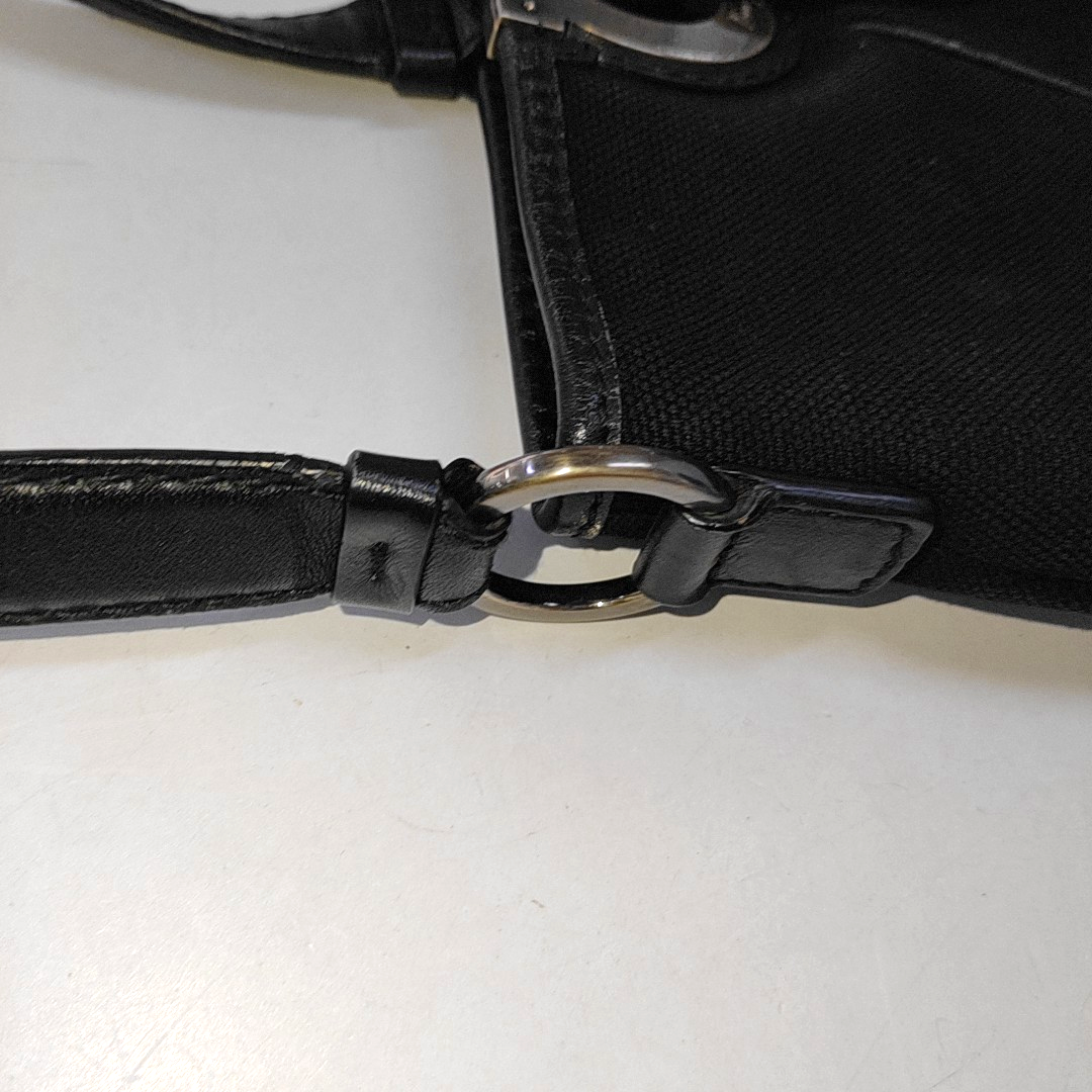 FERRAGAMO Tote bag Black Fabric Single Shoulder Bag Handbag Silver Hardware-(SKU)-942554388