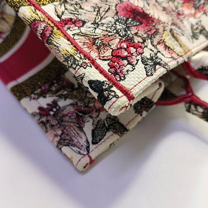 DIOR Book Tote Medium Multicolor Canvas Embroidered Handbag-(SKU)-969631760
