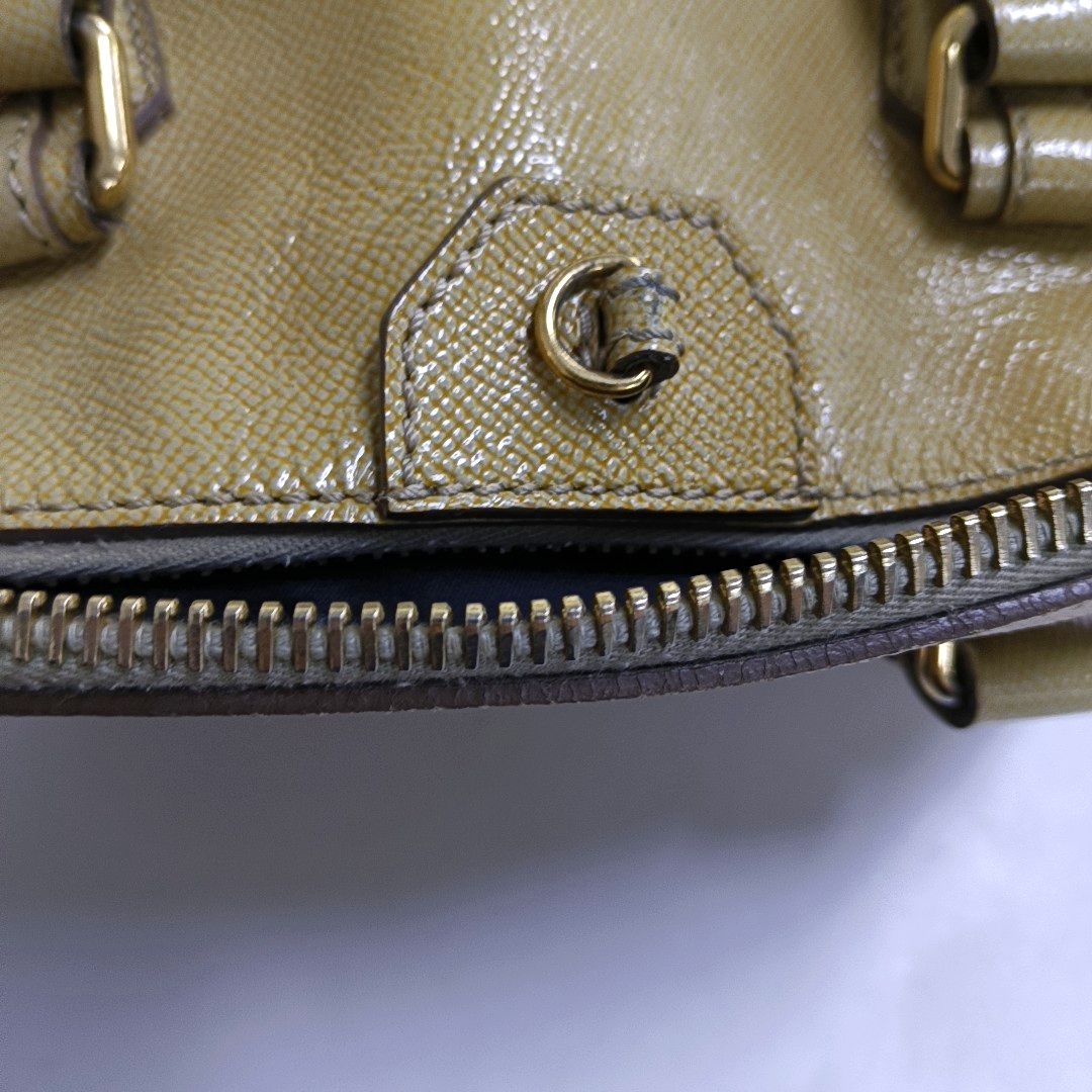 BURBERRY Khaki cowhide embossed handbag Golden hardware-(SKU)-953577933